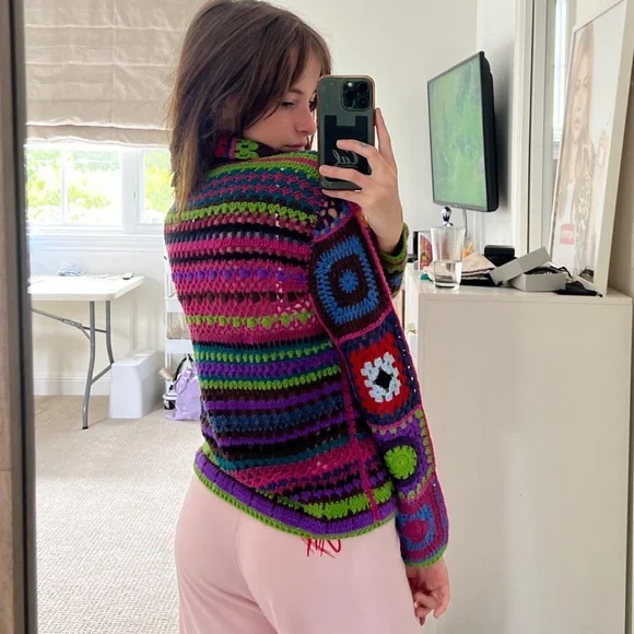 UNIF rainbow crochet melody sweater - Picture 3 of 7